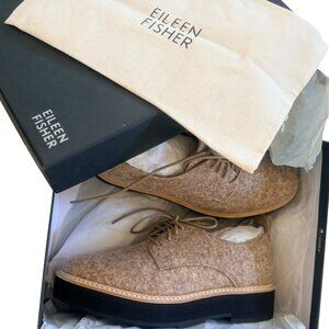 EILEEN FISHER Nims Platform Oxford in Barley Size 8M- NIB